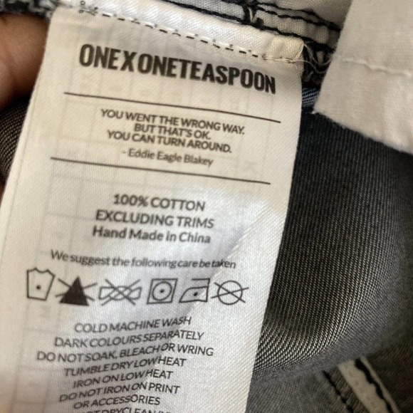 One Teaspoon Eddie Eagle Blakey High Rise Jeans Womens Size 27 Gray - Picture 9 of 12